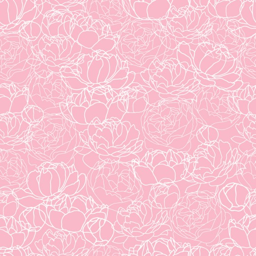 粉色牡丹花纹无缝背景矢量图16图库网精选