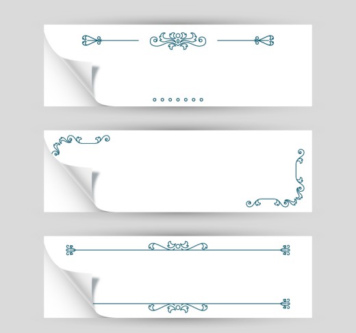 3款白色花纹banner矢量素材16设计网精选