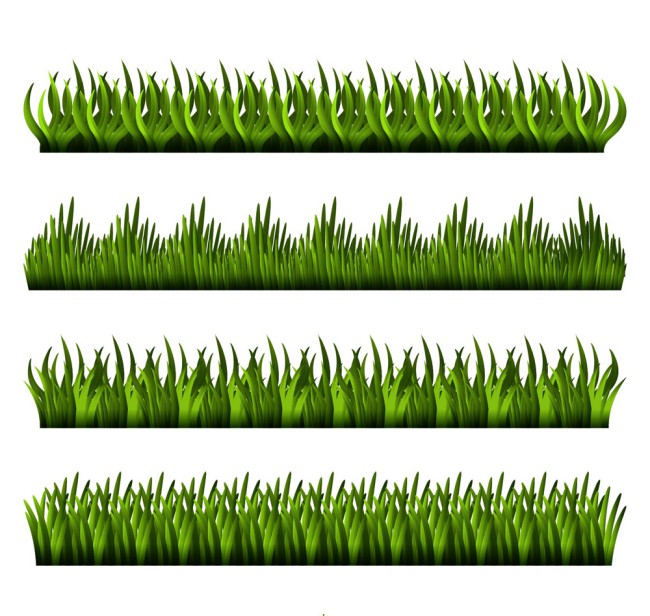 4款深绿草丛设计矢量素材16图库网精选