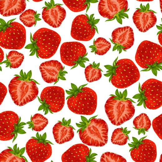 红色草莓无缝背景矢量素材素材中国网精选