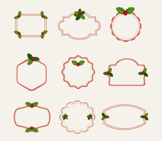 9款圣诞风格标签矢量素材普贤居素材网精选