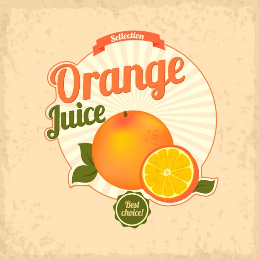 创意新鲜橙汁海报矢量素材普贤居素