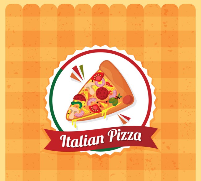 可爱意大利三角披萨矢量素材16设计网精选