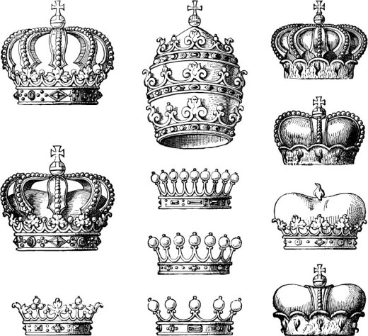 11款复古皇冠设计矢量素材普贤居素材网精选