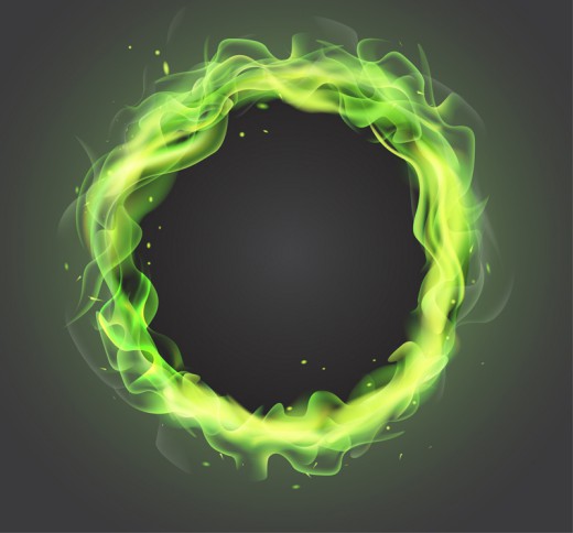 绿色火焰圆环矢量素材16设计网精选
