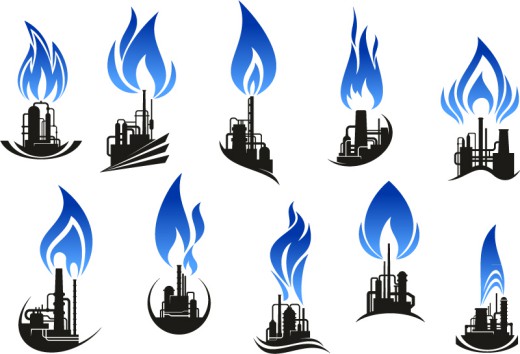 10款石油炼制工业标志矢量图普贤居