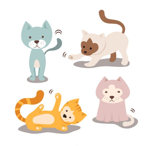 4款可爱宠物猫矢量素材16图库网精选