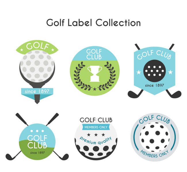 6款创意高尔夫标签设计矢量图16素材网精选