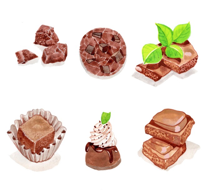 6款彩绘美味巧克力矢量素材16图库网精选