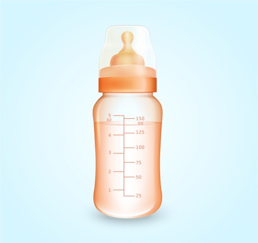 创意婴儿奶瓶矢量素材普贤居素材网