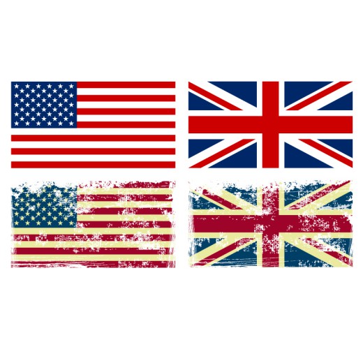4款英美国旗设计矢量素材素材中国