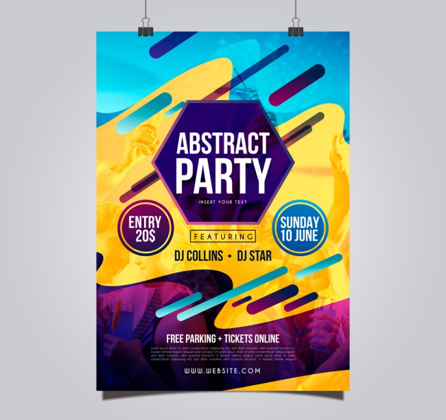 彩色派对海报设计矢量素材素材中国网精选