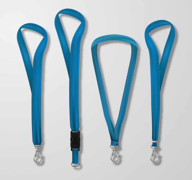 4款蓝色挂绳设计矢量素材素材中国