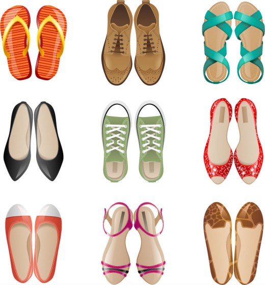9款女式鞋子设计矢量素材素材中国