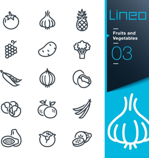 15款蔬菜水果图标矢量素材16设计网