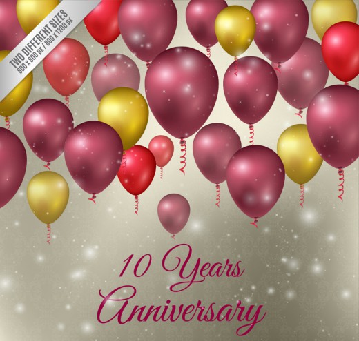 精美彩色10周年气球矢量素材16设计