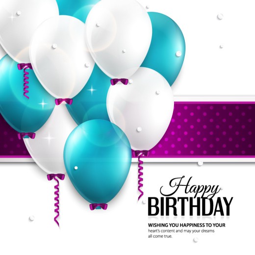 精致彩色气球生日背景矢量素材16图库网精选
