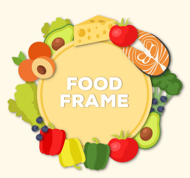 创意食物框架设计矢量素材16图库网精选