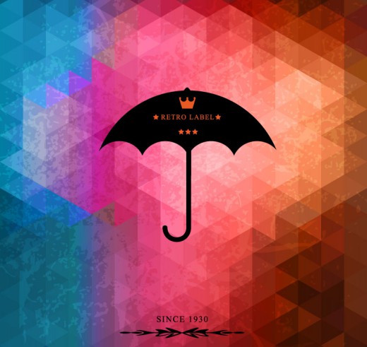 创意雨伞马赛克背景矢量素材16设计
