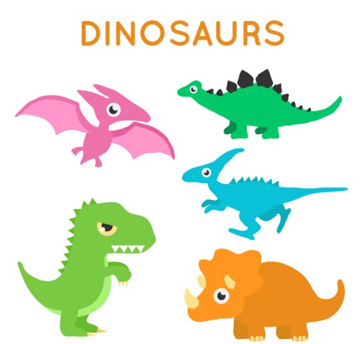 5款彩色恐龙设计矢量素材16图库网精选