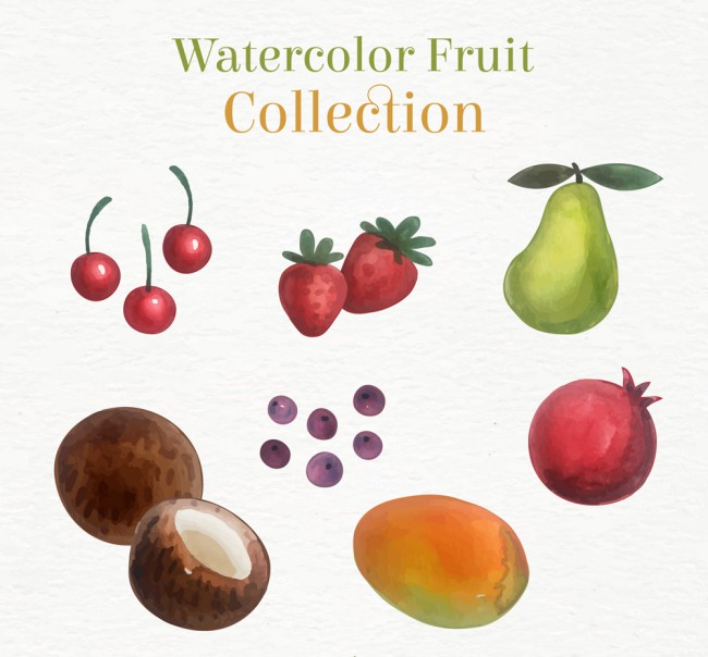 7款彩绘水果设计矢量图素材中国网精选
