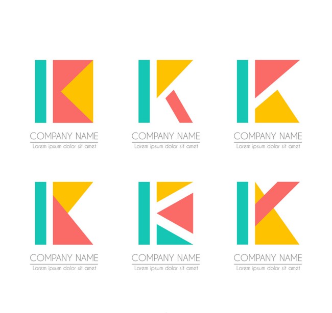 6款创意大写字母K标志矢量图16设计网精选