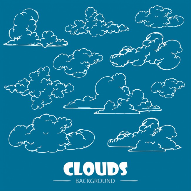 10款手绘白色云朵矢量图素材中国网精选