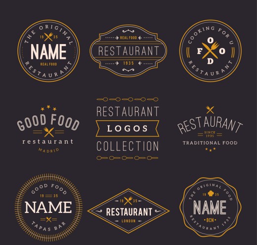 9款餐厅标志设计矢量图16图库网精选