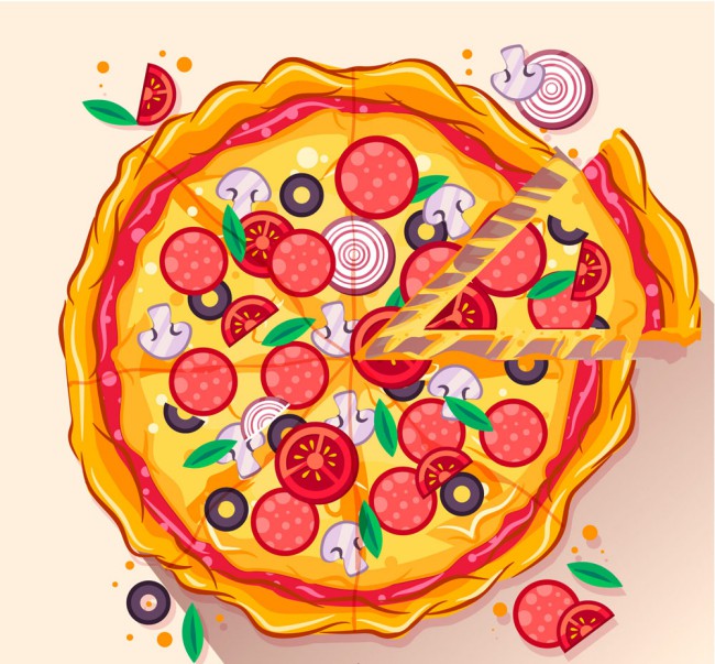 美味切好的披萨矢量素材16设计网精选