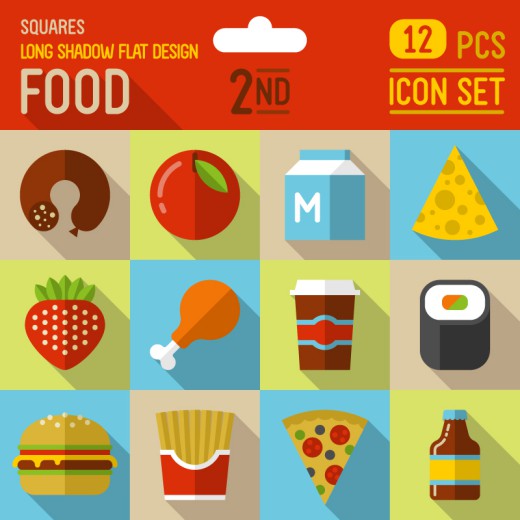 12款扁平化食物图标矢量素材16设计
