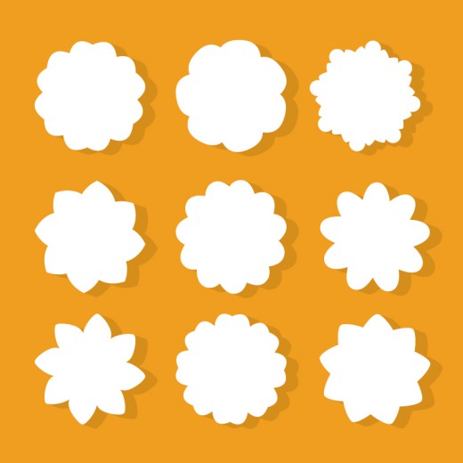 9款白色花形标签矢量素材16设计网