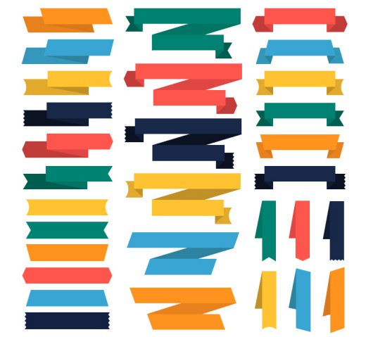 30款彩色纸丝带设计矢量素材16图库网精选