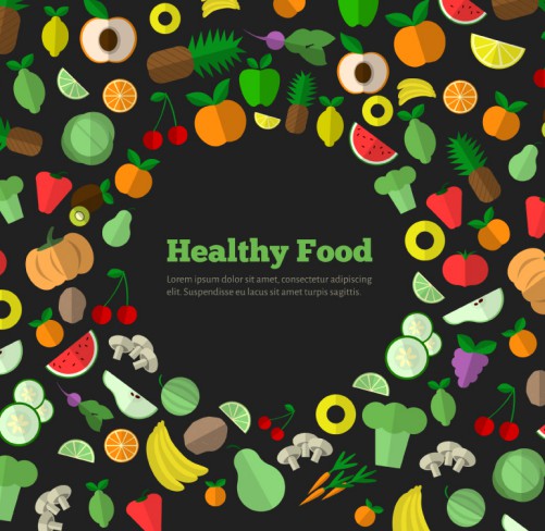 健康食品蔬菜水果设计矢量素材素材