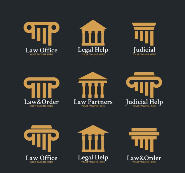 9款金色律师事务所标志矢量图16素材网精选