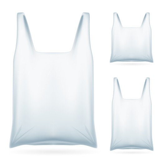 3款白色塑料袋设计矢量素材素材中