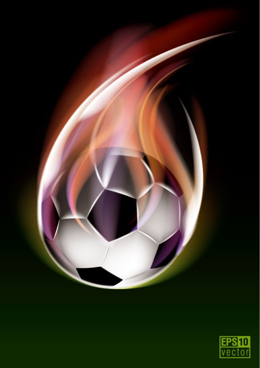 创意火焰足球背景矢量素材16图库网