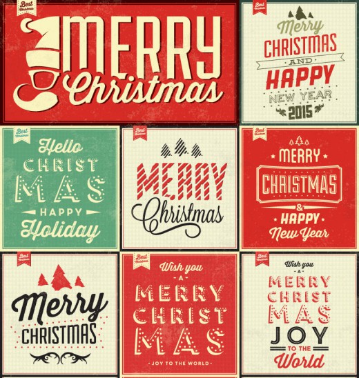 8款复古圣诞海报矢量素材16设计网精选
