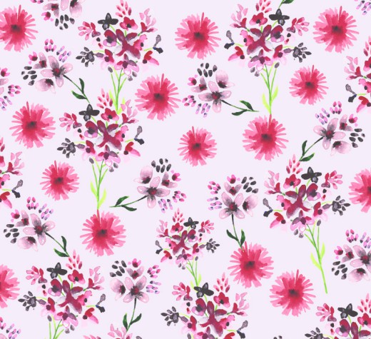 水彩花朵无缝背景矢量图素材中国网