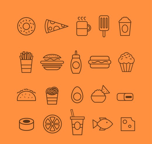 20款创意食物图标矢量素材16设计网精选