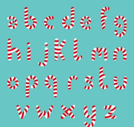 26个糖果字母设计矢量图素材中国网精选
