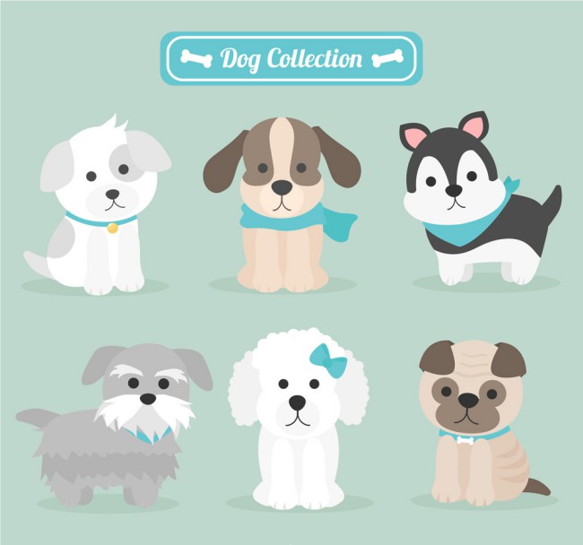 6款可爱宠物狗设计矢量素材素材中国网精选
