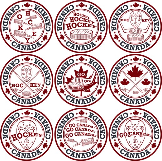 9款加拿大曲棍球标签矢量图16图库网精选