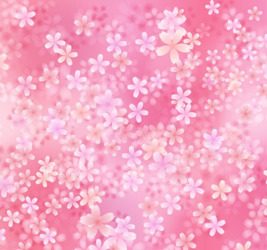 粉色樱花无缝背景矢量素材16素材网精选