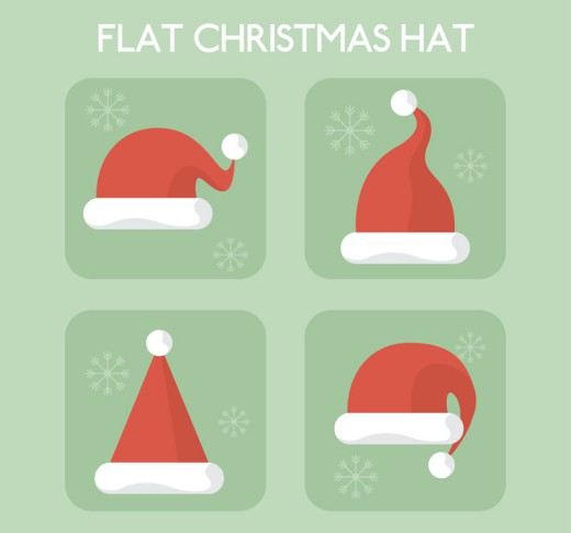 4款红色圣诞帽矢量素材16图库网精选