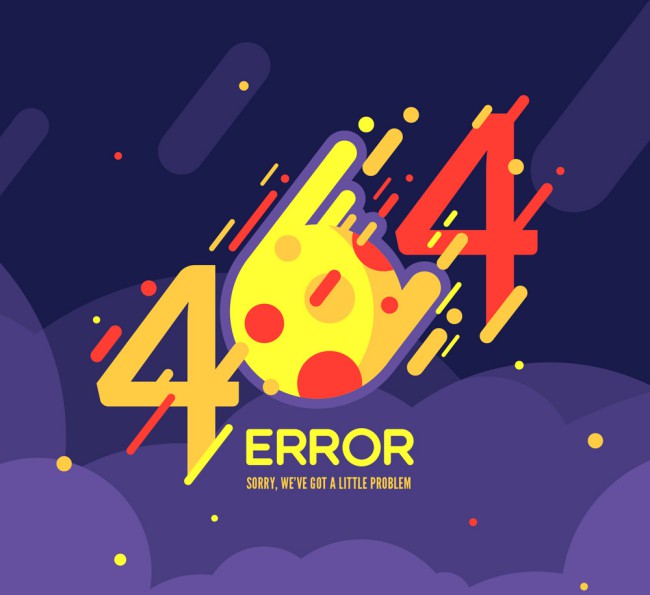 创意404错误页面陨石矢量素材普贤