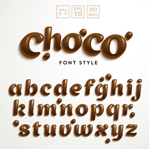 巧克力字母设计矢量素材16设计网精选