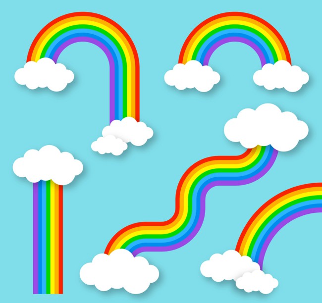 5款创意云朵彩虹设计矢量图普贤居素材网精选