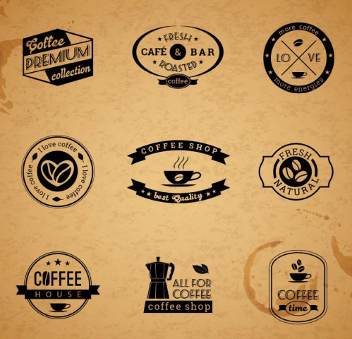 9款复古咖啡标签设计矢量素材16图库网精选