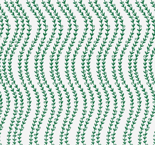 绿色弯曲枝条无缝背景矢量素材16图