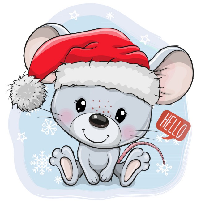 卡通圣诞老鼠设计矢量素材16图库网精选